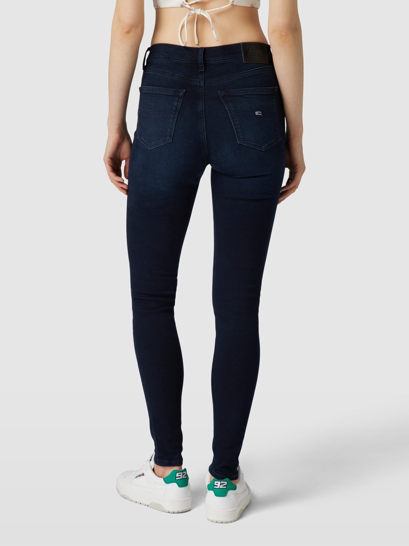 Skinny Fit Jeans im 5-Pocket-Design Modell 'NORA' in dunkelblau