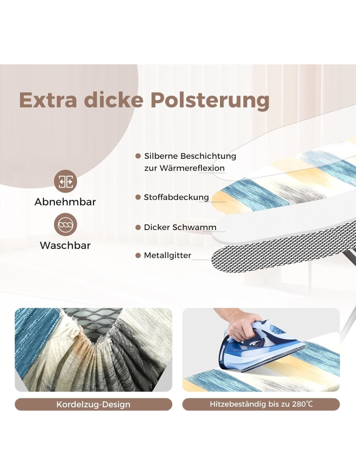 COSTWAY Bügelbrett klappbar mit Eisenablage in Gelb günstig kaufen onesize