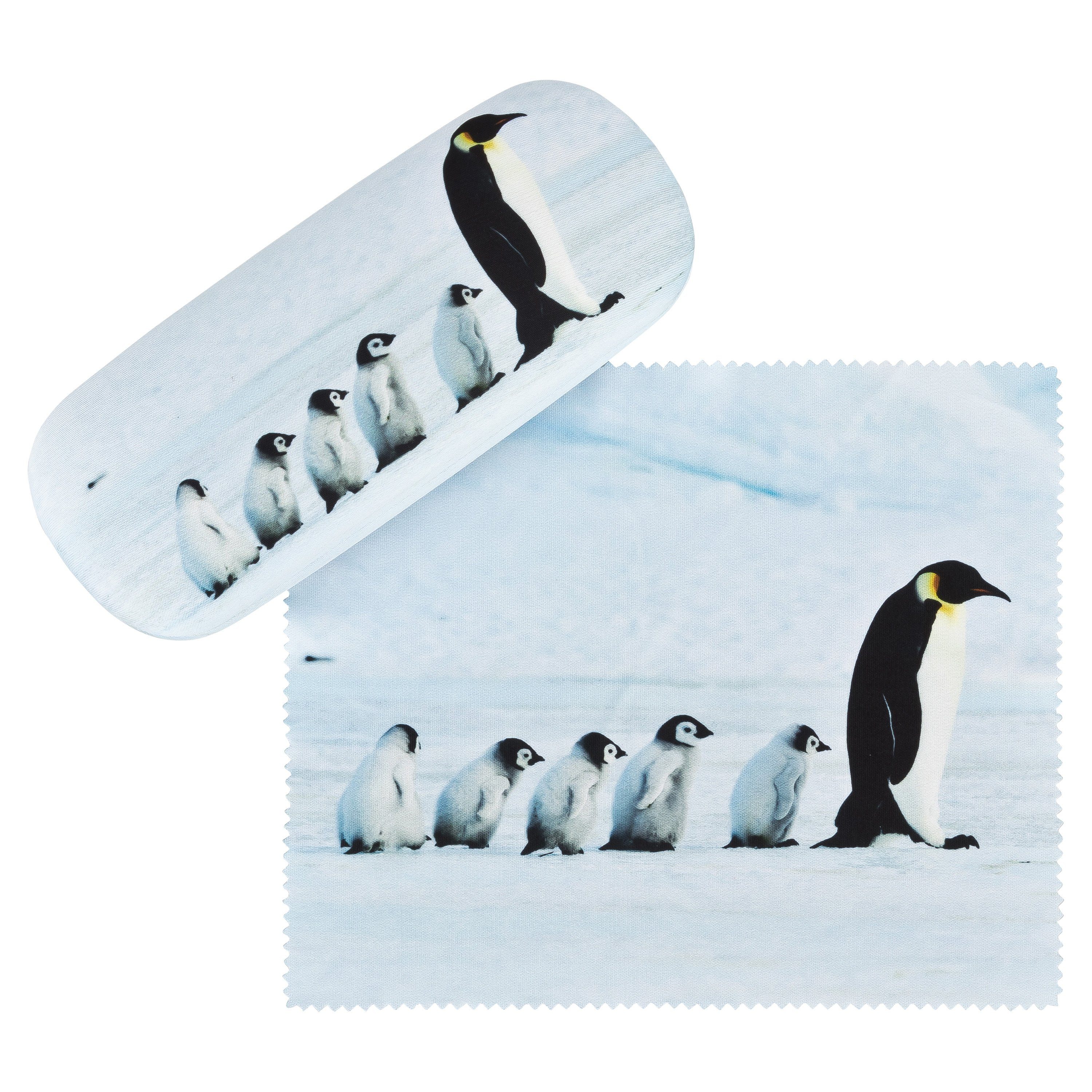 von Lilienfeld Brillenetui Brillenetui Pinguine Vogel Motiv Etui Brillenbox, stabiles mit Mikrofaser bezogenes Hardcase