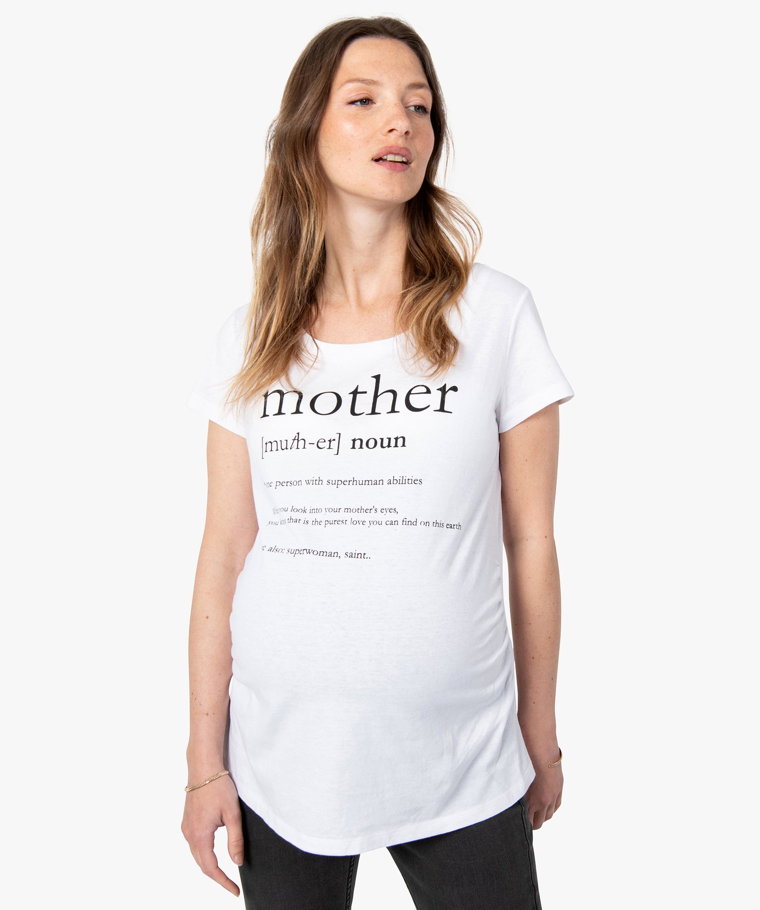 Tee-shirt de grossesse avec inscription XXL blanc | GEMO
