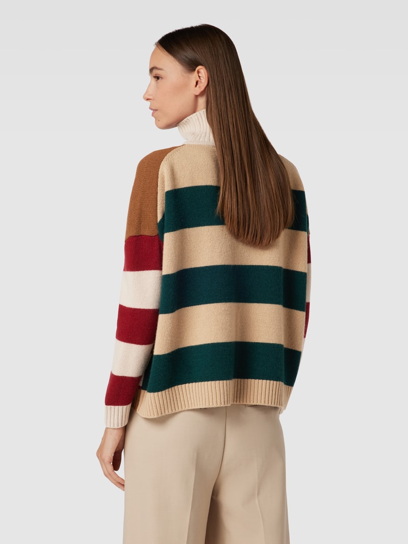 Strickpullover mit Stehkragen Modell 'BENITO' in camel meliert