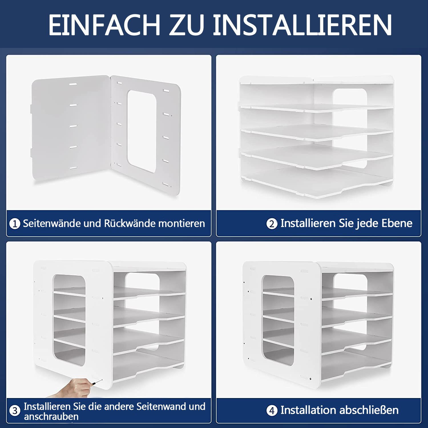 zggzerg Aktenregal Schreibtisch-Organizer, Briefablage, Dokumentenhalter, A4-Papierablage