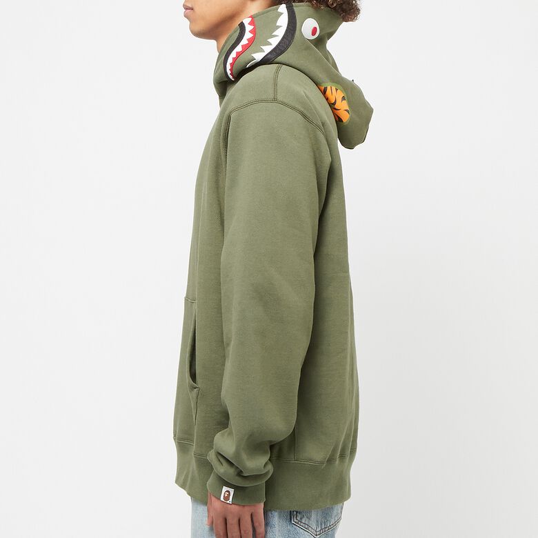 A Bathing Ape Shark Pullover Hoodie olive drab