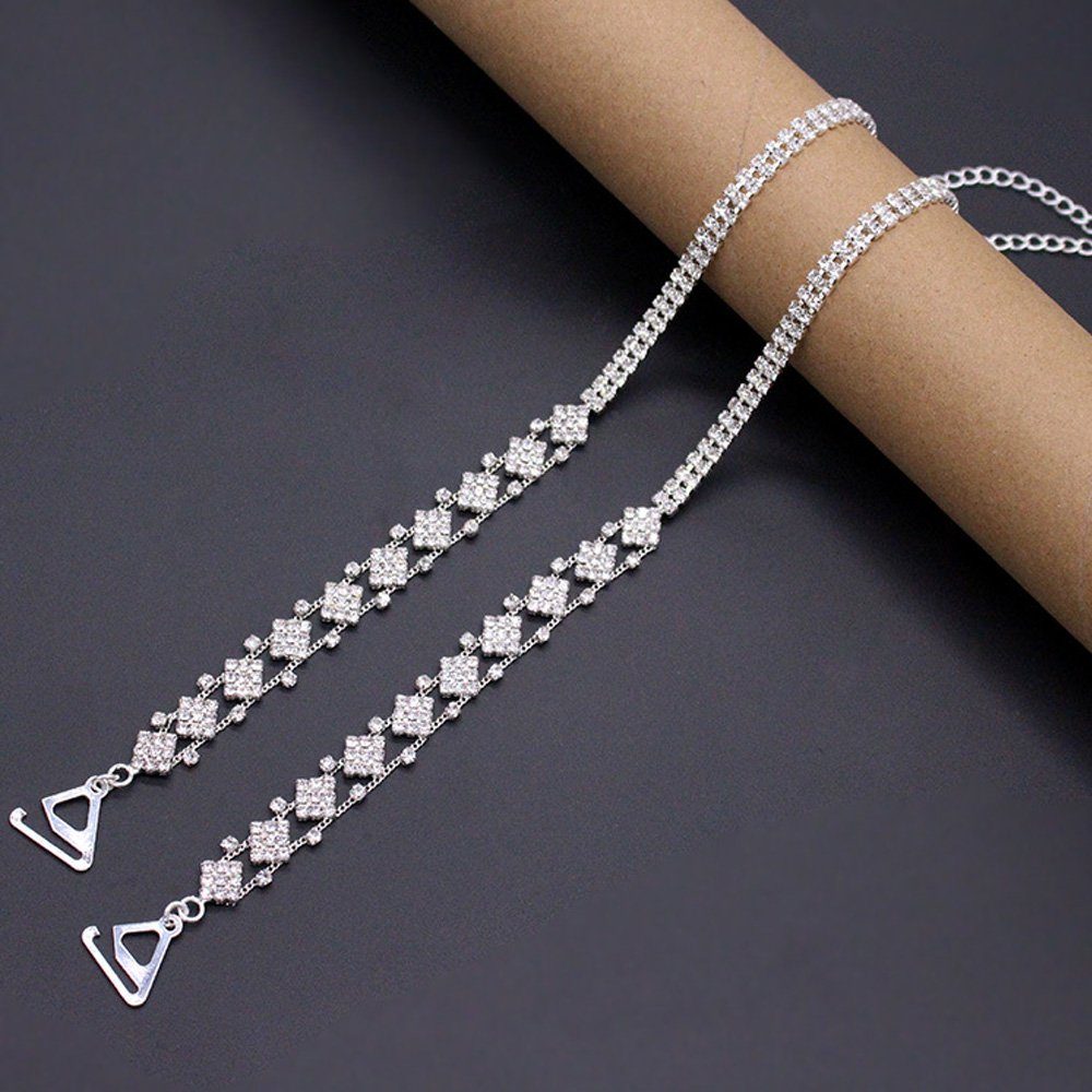 Tian Dee BH-Träger 2 Stück Dekor Elegante Strass BH Träger Für Damen Verstellbare Träger