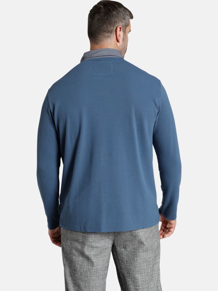 Charles Colby Langarm-Poloshirt DUKE BRENNAN in blau günstig kaufen