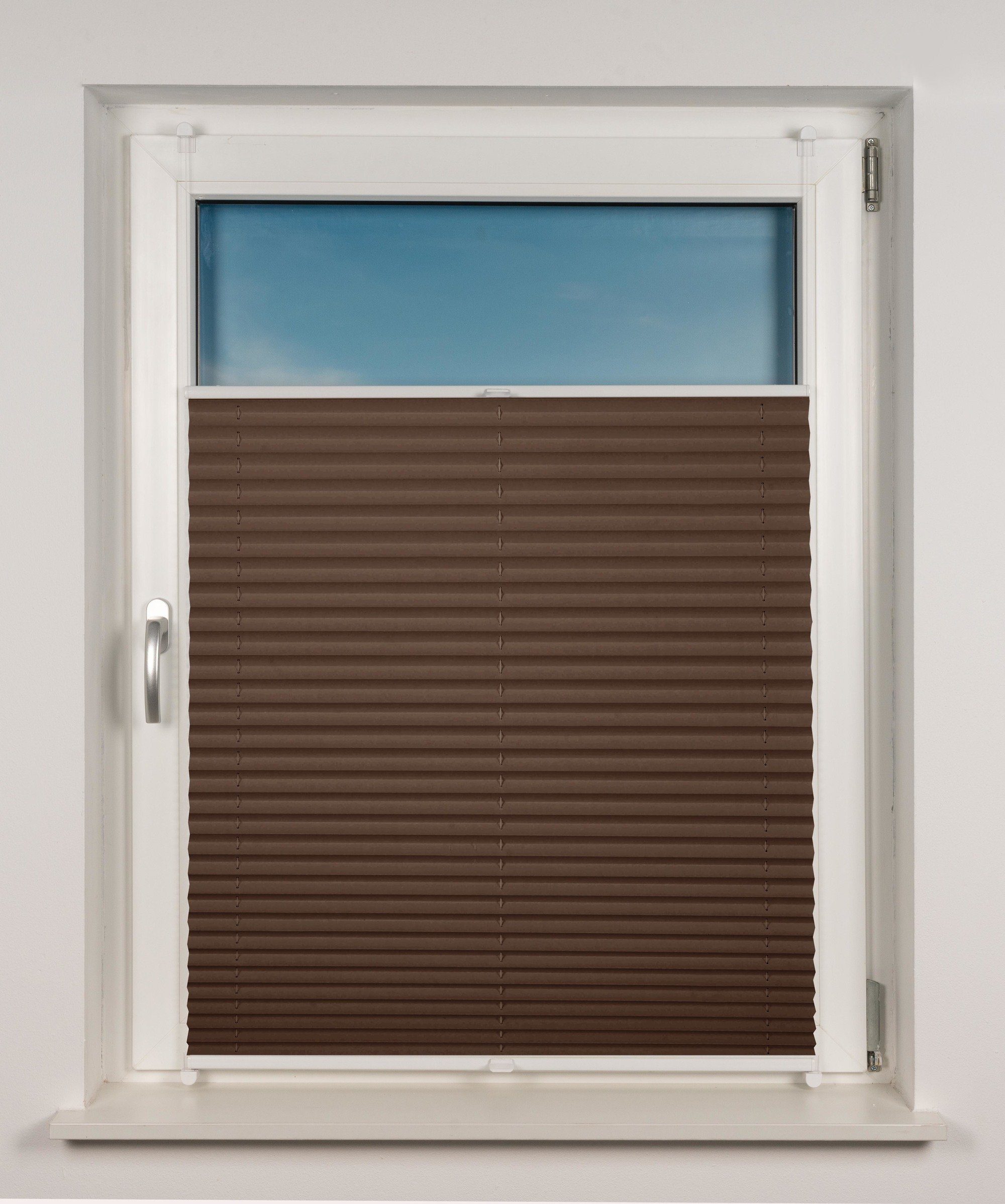Plissee Basic Thermo, ondeco, ohne Bohren, verspannt, Klemmträger mit Feststellschraube