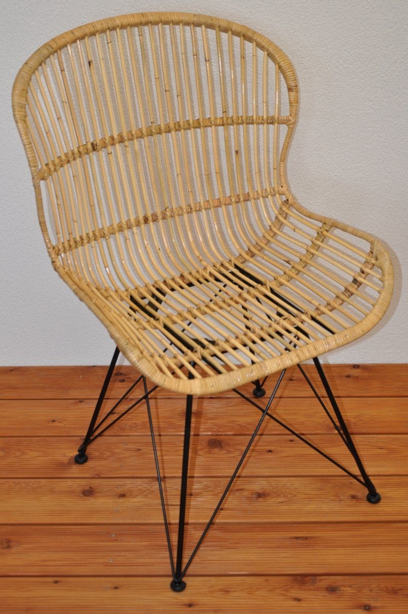 Rattani Rattanstuhl Rattanstuhl, Rattansessel Lagoa honigfarben, Rattan + Metall