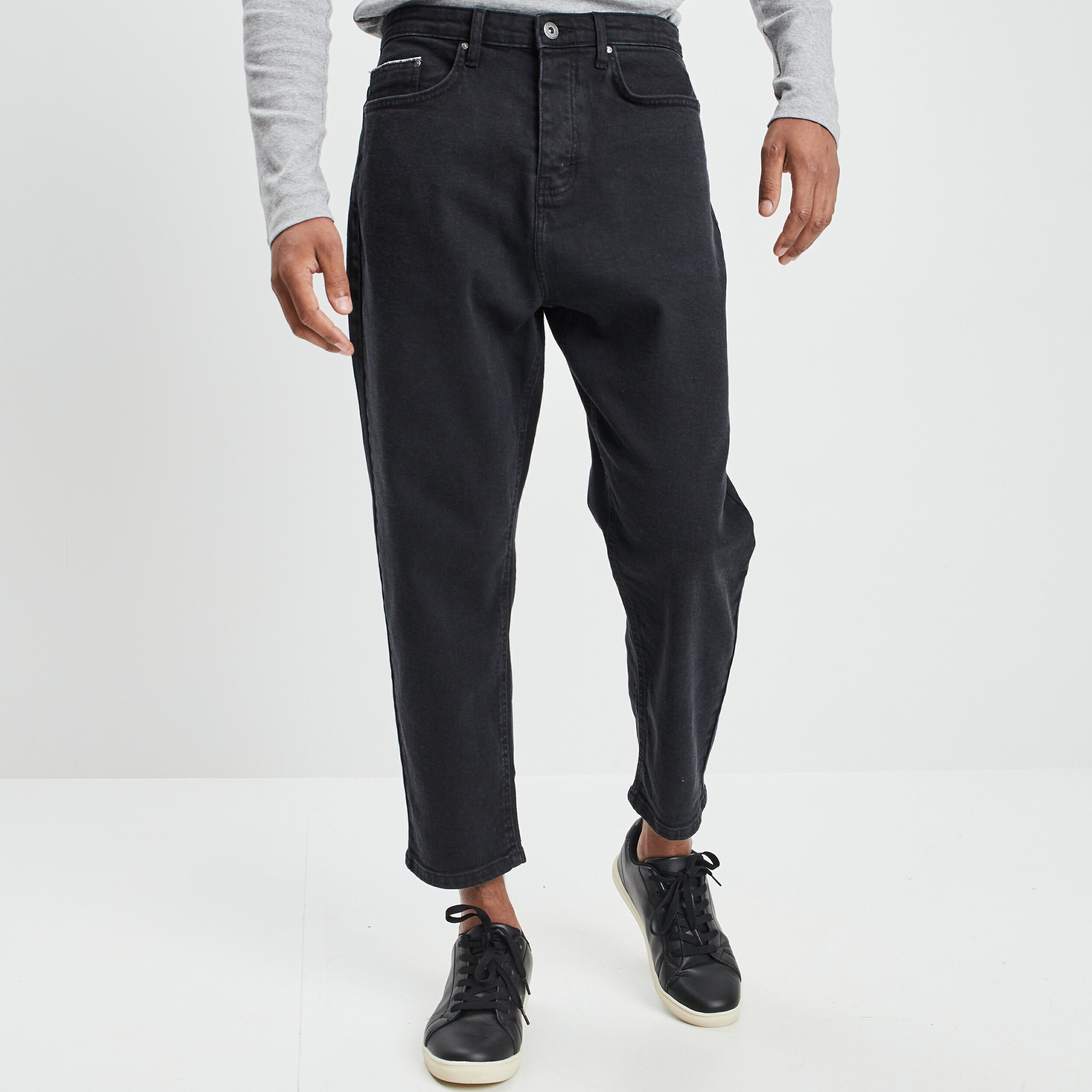 Jeans droit denim noir homme | La Halle