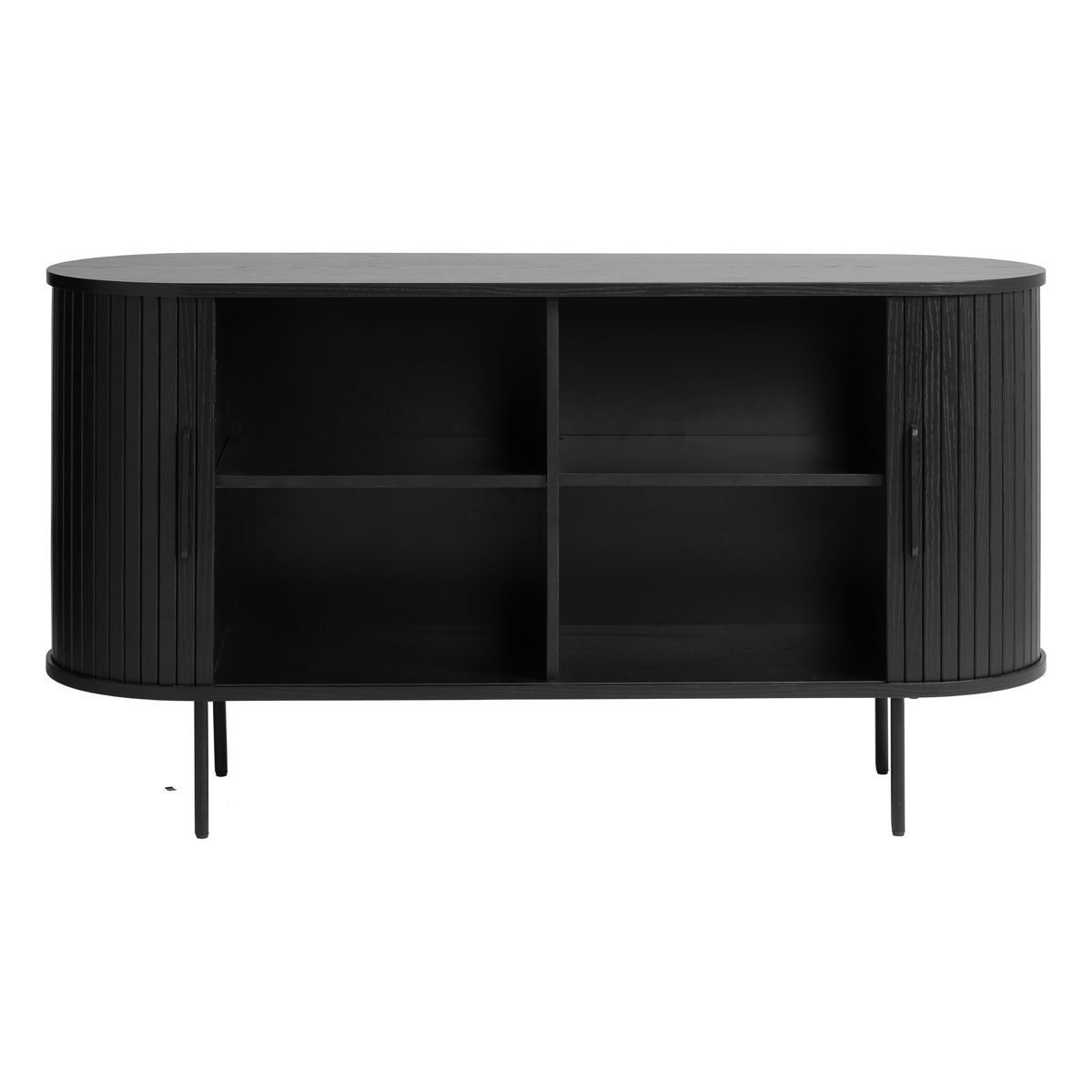 Trendstore Sideboard Uriel, modernes Sideboard, Schiebetüren in Lamellenoptik, moderner Retrolook