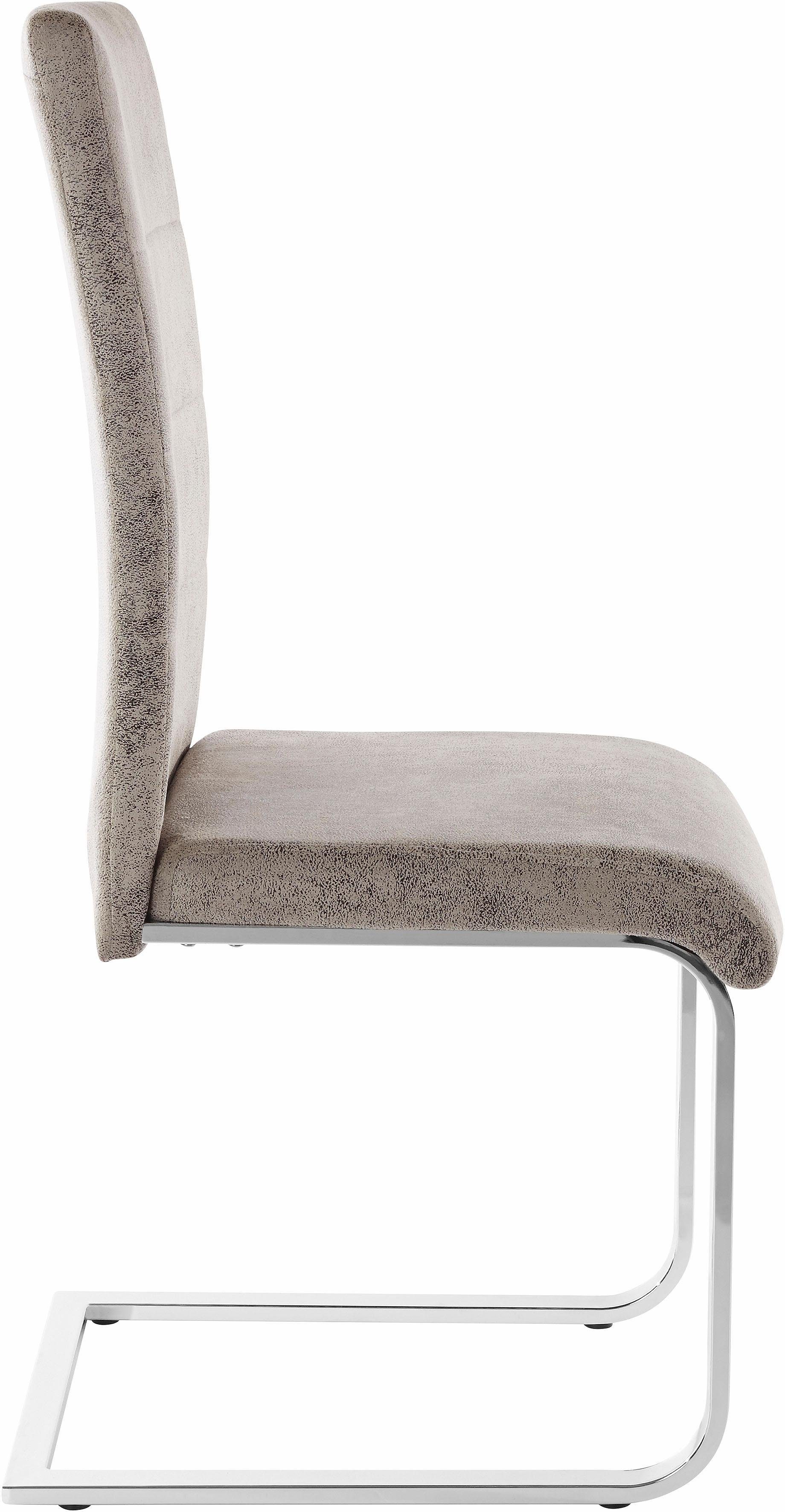INOSIGN Freischwinger Cosy (Set, 2 St), Bezug aus strapazierfähiger Microfaser, verchromtes Metallgestell
