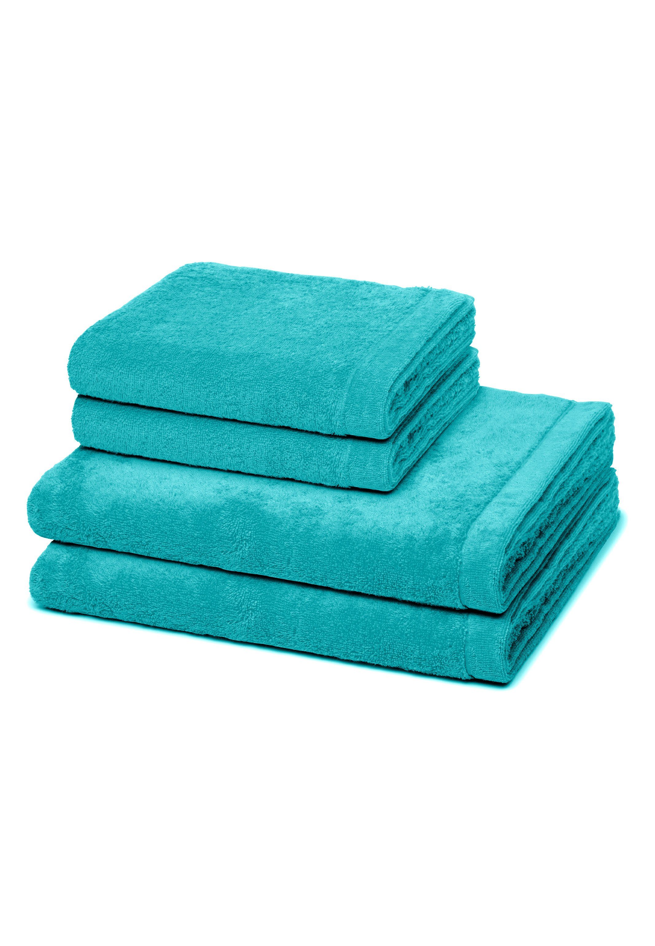 Cawö Handtuch Set Lifestyle, Walkfrottee, (Spar-Set, 4-tlg), 2 X Handtuch 2 X Duschtuch im Set - Baumwolle -