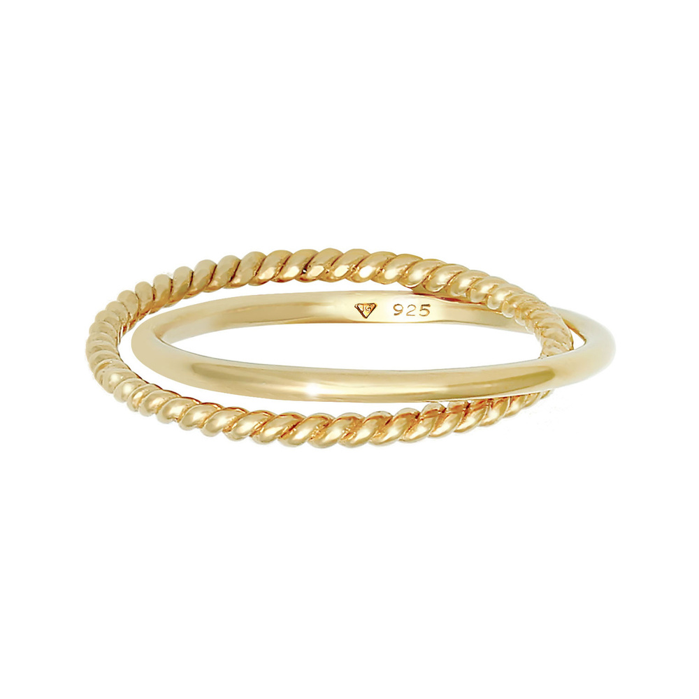 Elli Elli Bague Femmes Enroulement Classique Filigrane Torsadé Tendance en Argent Ster Bague