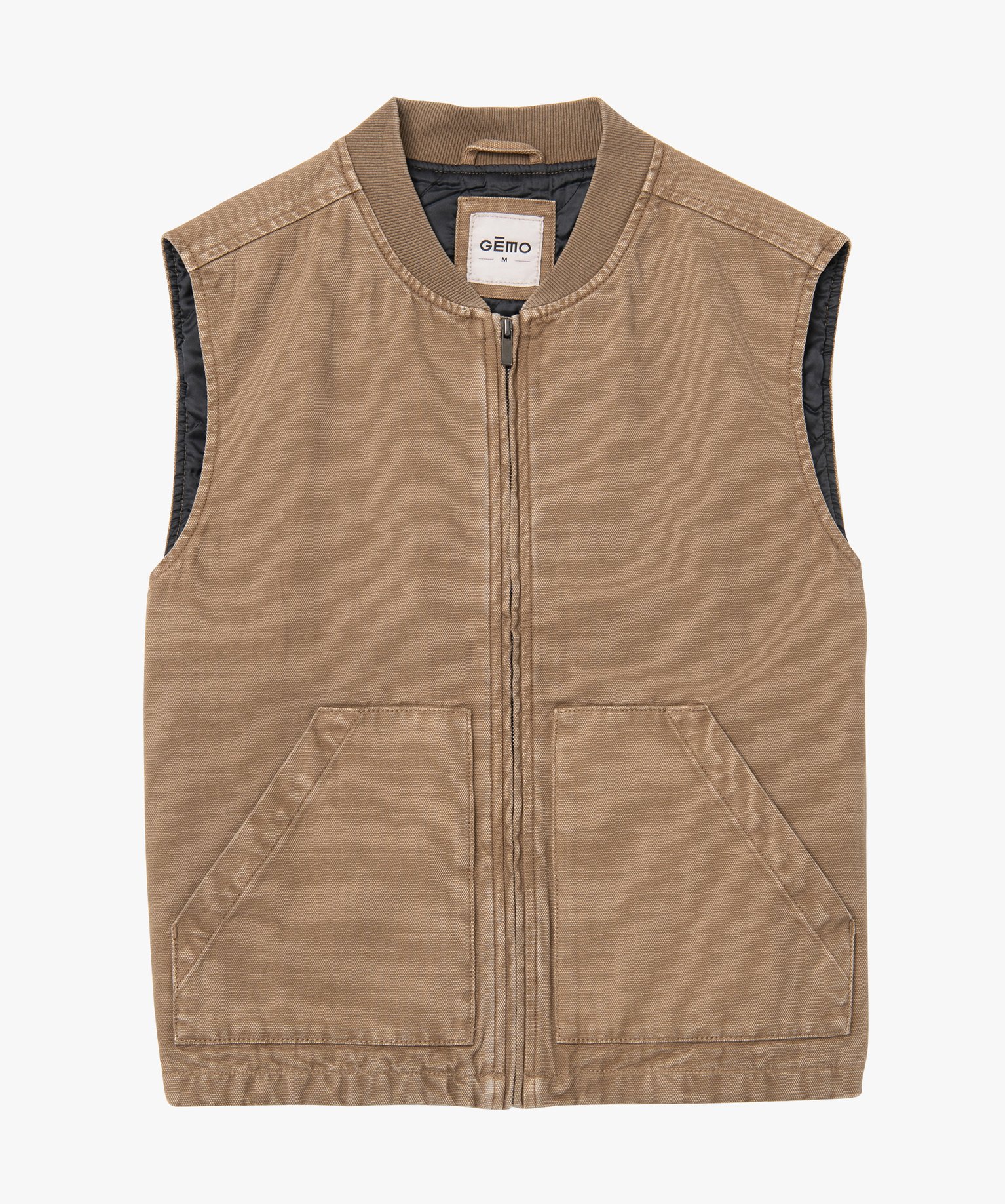 Veste sans manches à fermeture zippée homme beige fonce | GEMO