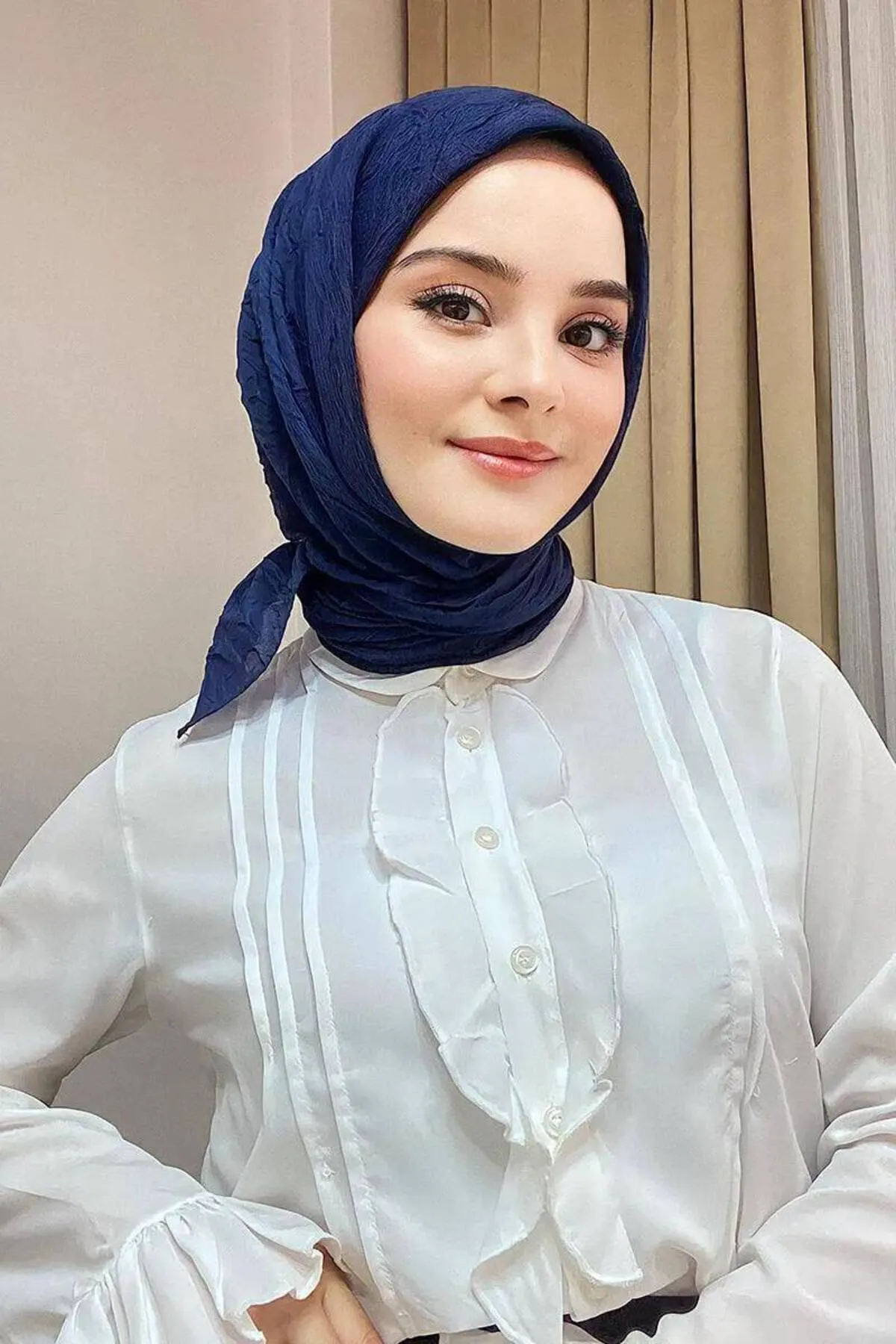 SOYTEMİZ  Hijab Damen-Schal aus Bio-Bambus, Marineblau