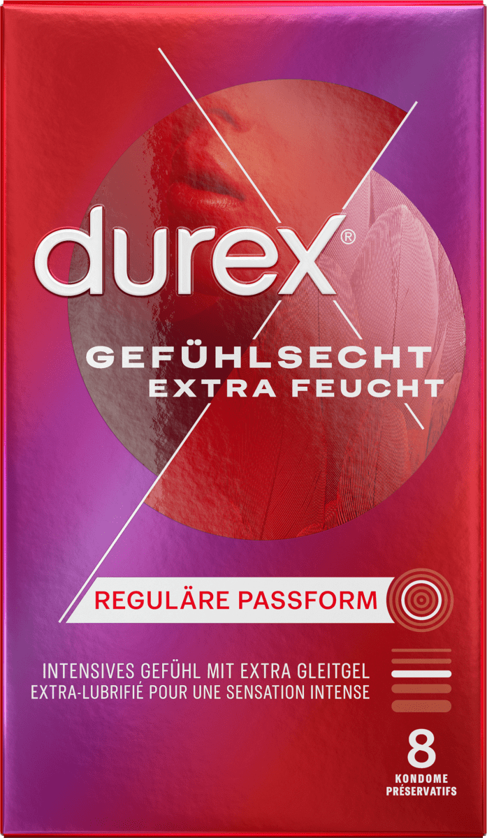 Kondome Gefühlsecht Extra Feucht, Breite 56mm, 8 St