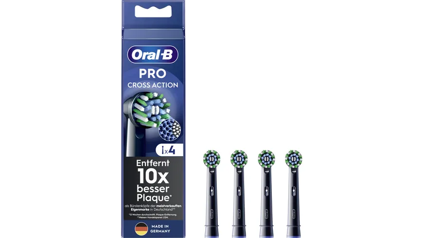 Oral-B PRO CROSSACTION Aufsteckbürsten Schwarz 4 Stück AM