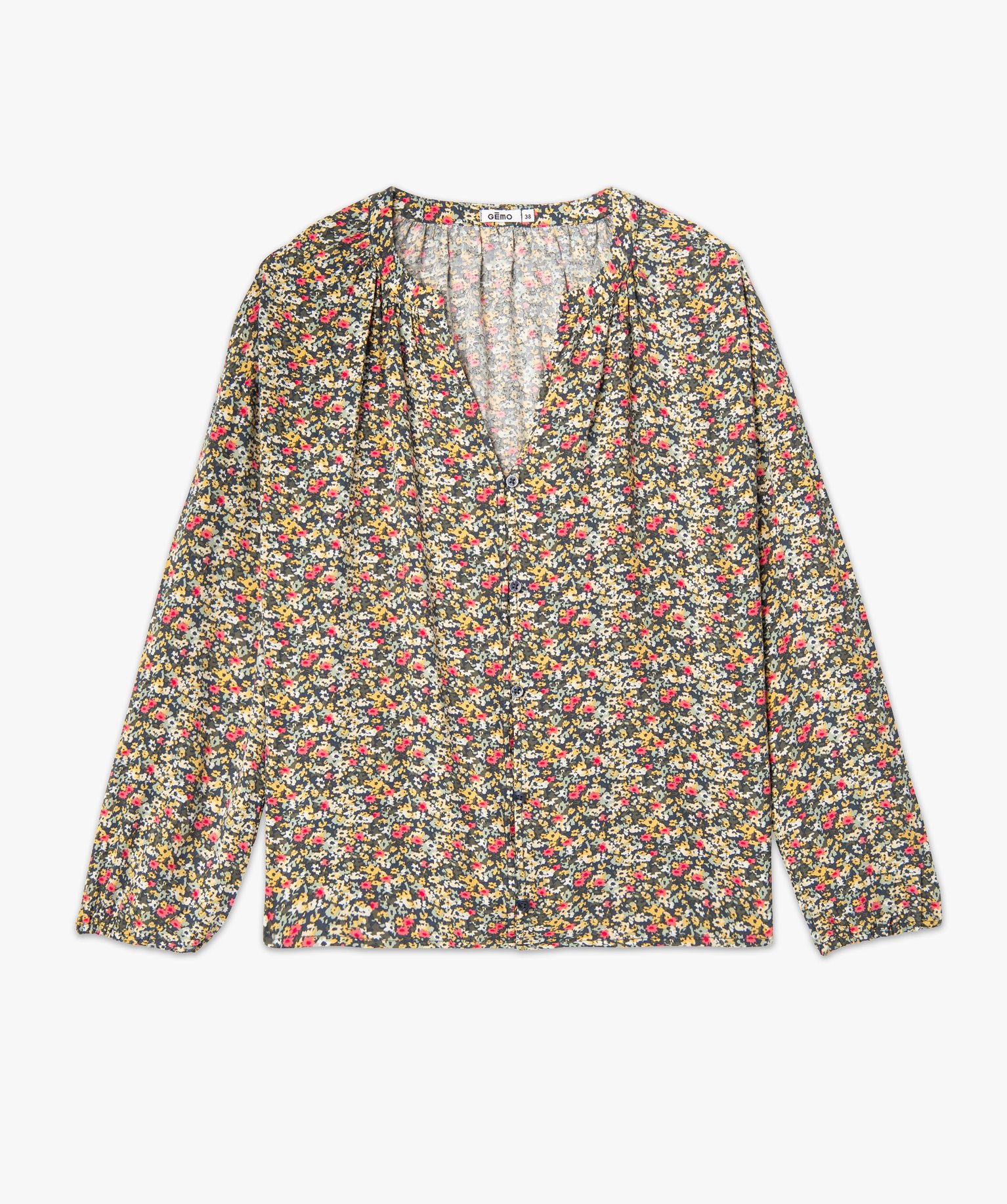 Blouse femme à manches longues à motifs fleuris imprime | GEMO