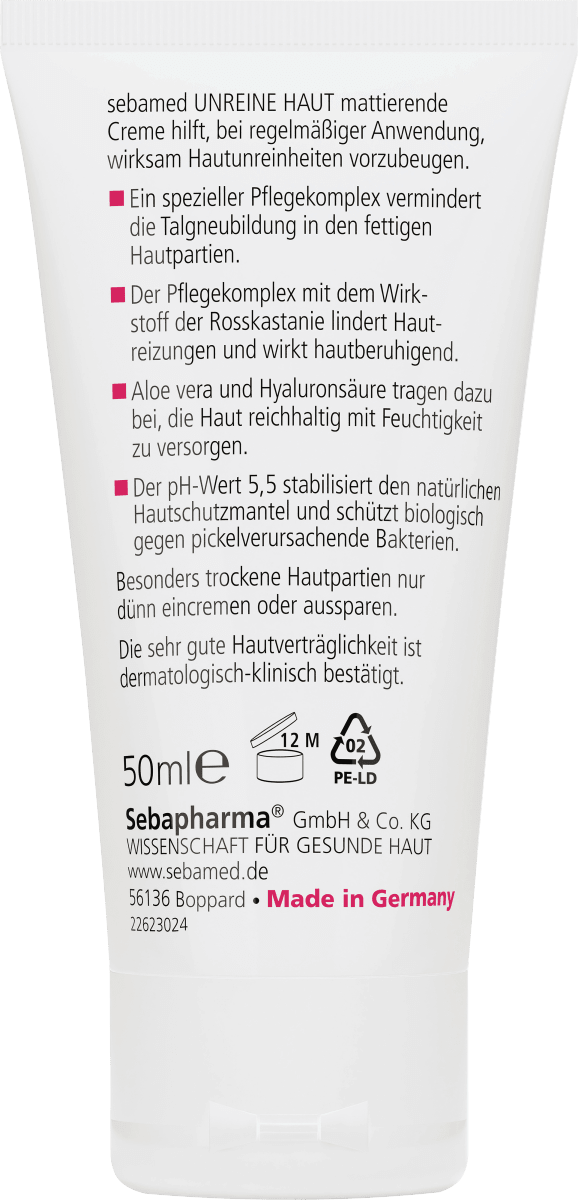 Gesichtscreme unreine Haut mattierend, 50 ml