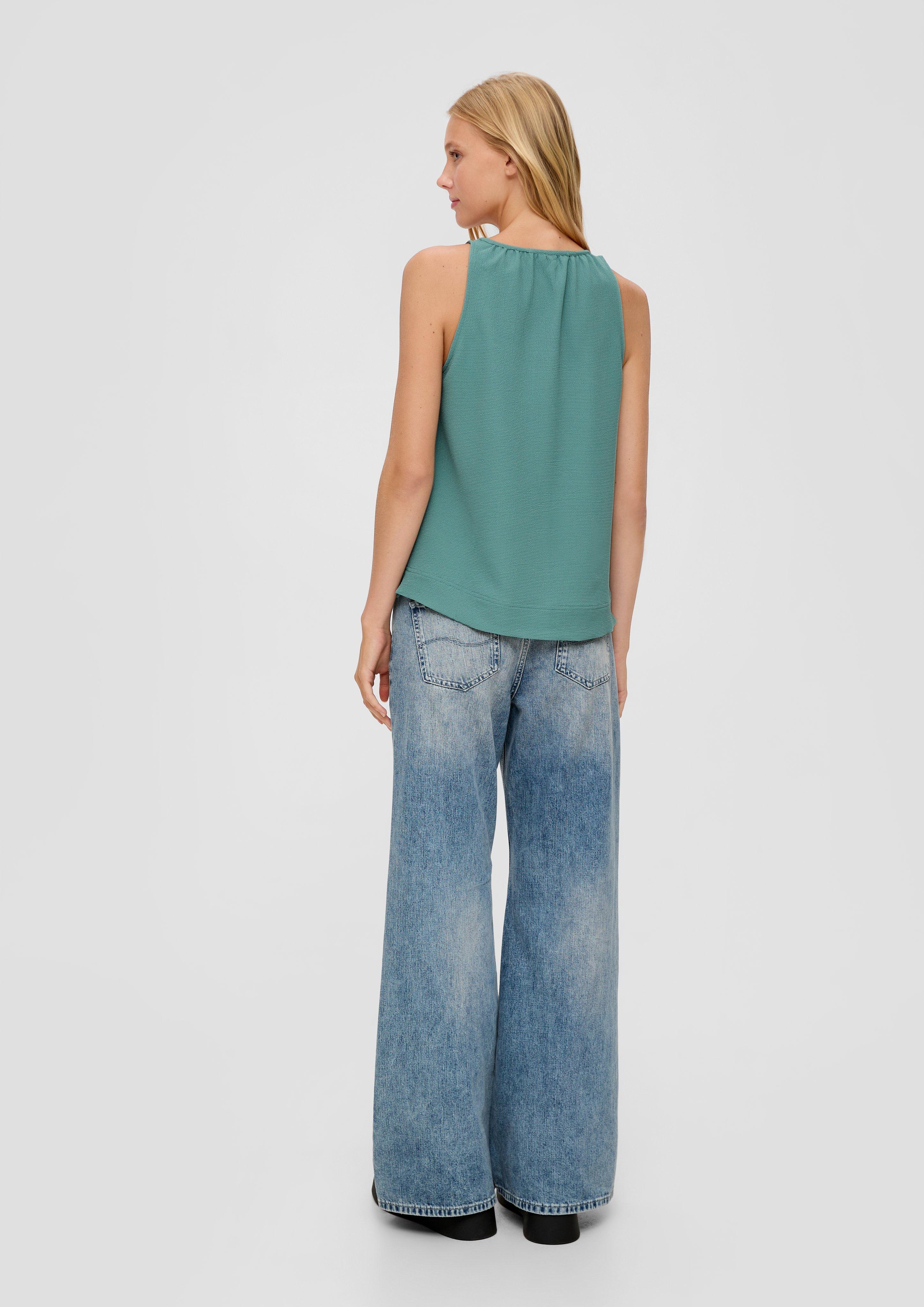 Ärmellose Bluse aus Crêpe  2128539-6575