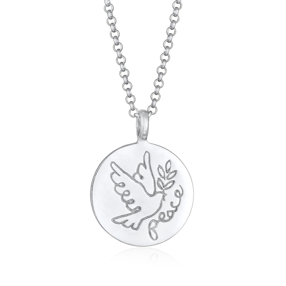 Elli Elli Collier Femmes plaquette pendentif colombe en argent sterling 925 Bijoux