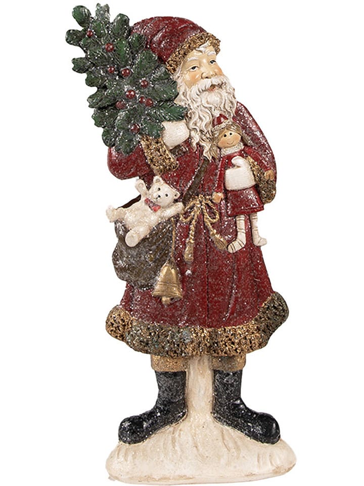 Clayre & Eef Dekofigur ''Weihnachtsmann'' in Rot/ Grün - (B)9 x (H)23 x (T)4 cm günstig kaufen onesize