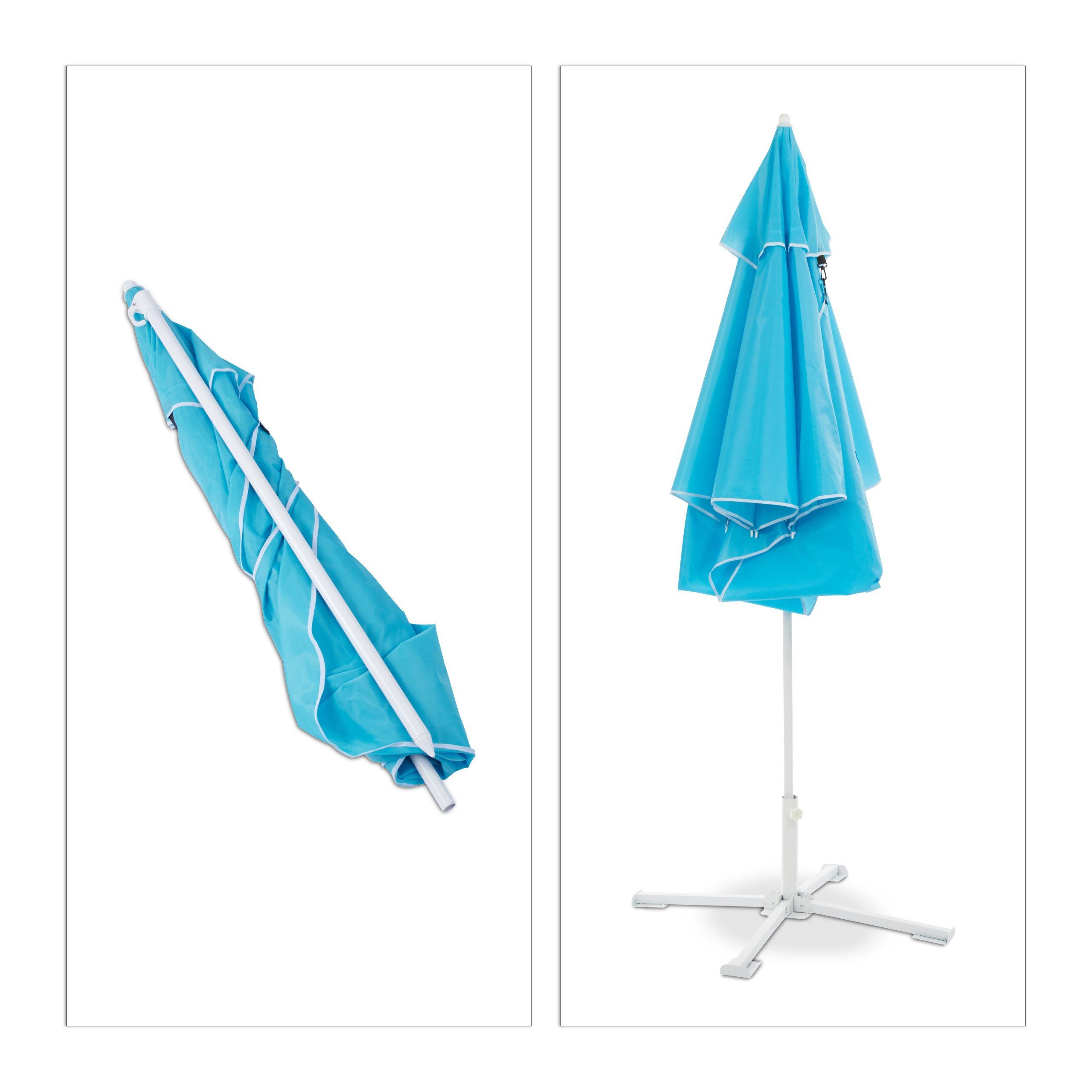 relaxdays Strandmuschel Sonnenschirm Strandmuschel 2 in 1