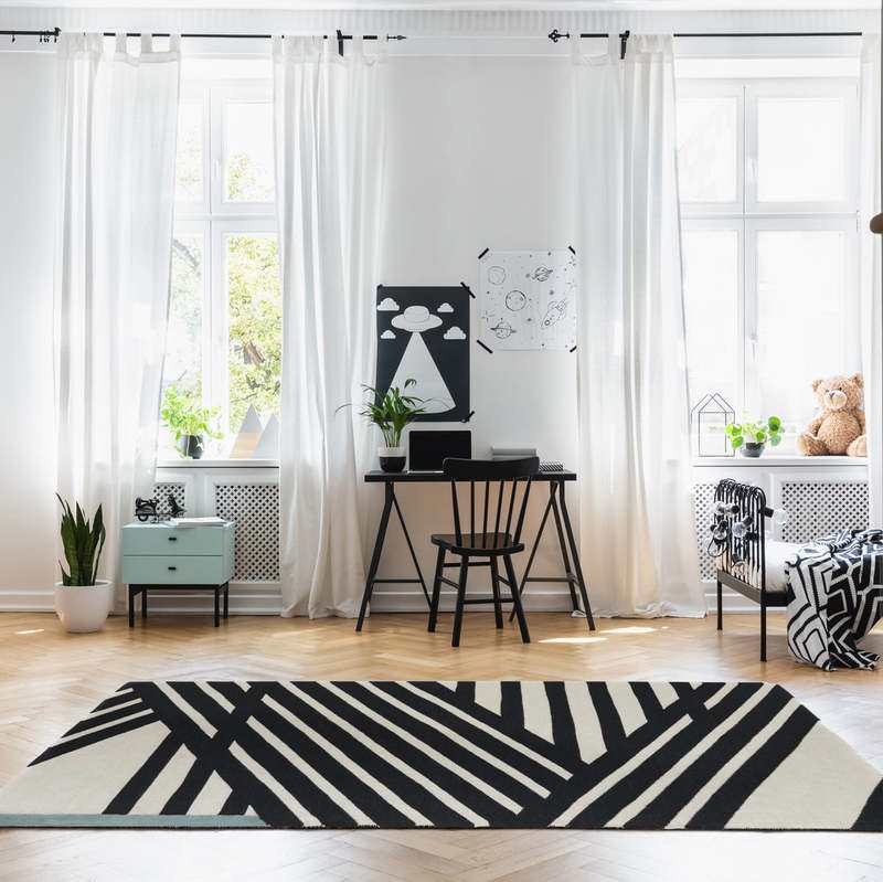 Tapis deco Kilim en laine STRIPES 110x160cm