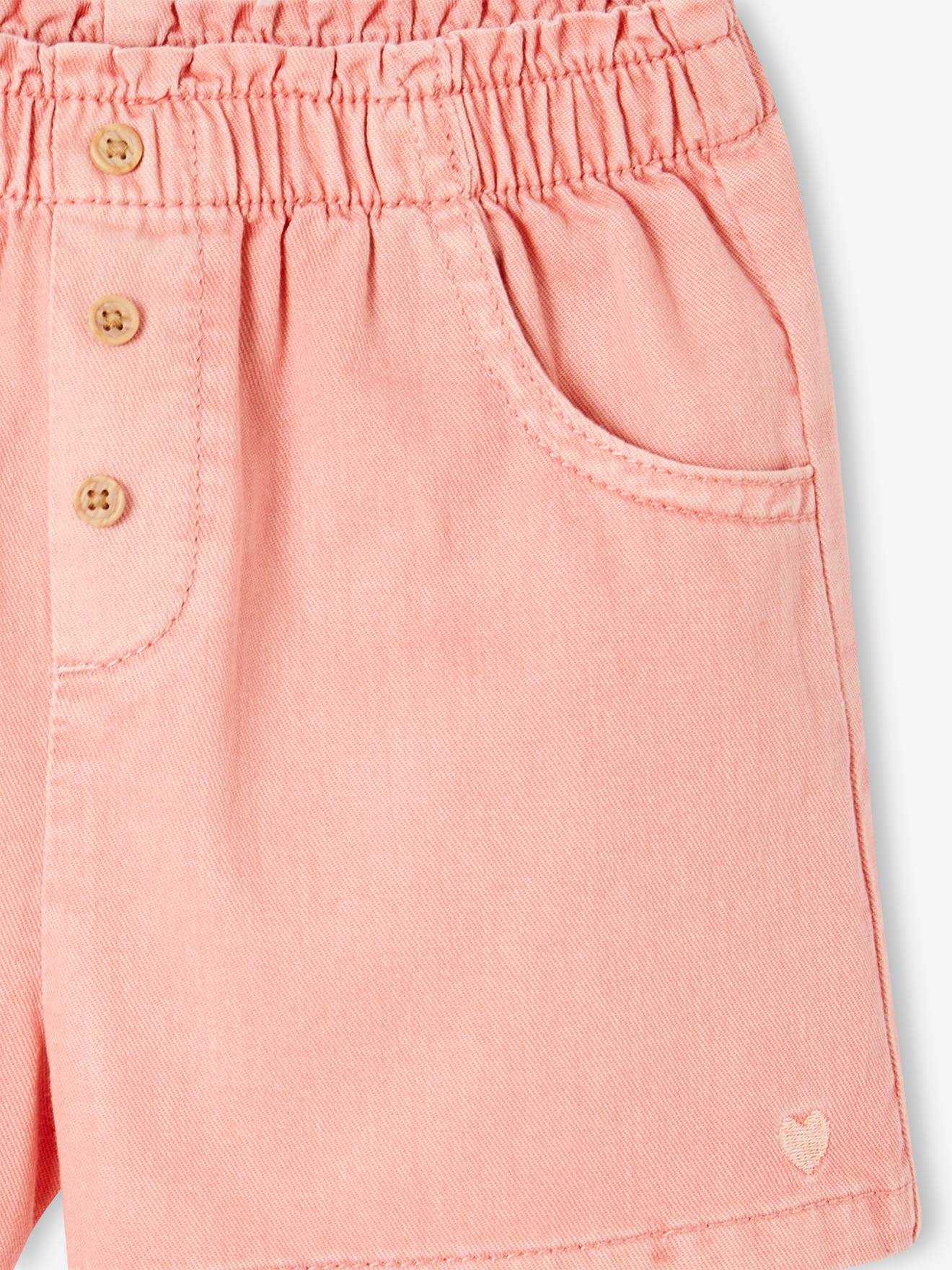 Vertbaudet Mädchen Shorts mit Schlupfbund - pastellgelb