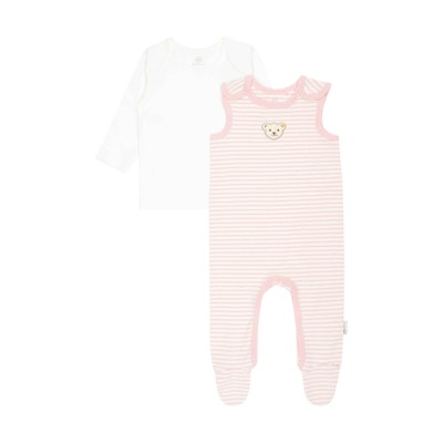 Set Strampler + T-Shirt langarm GOTS, rosa