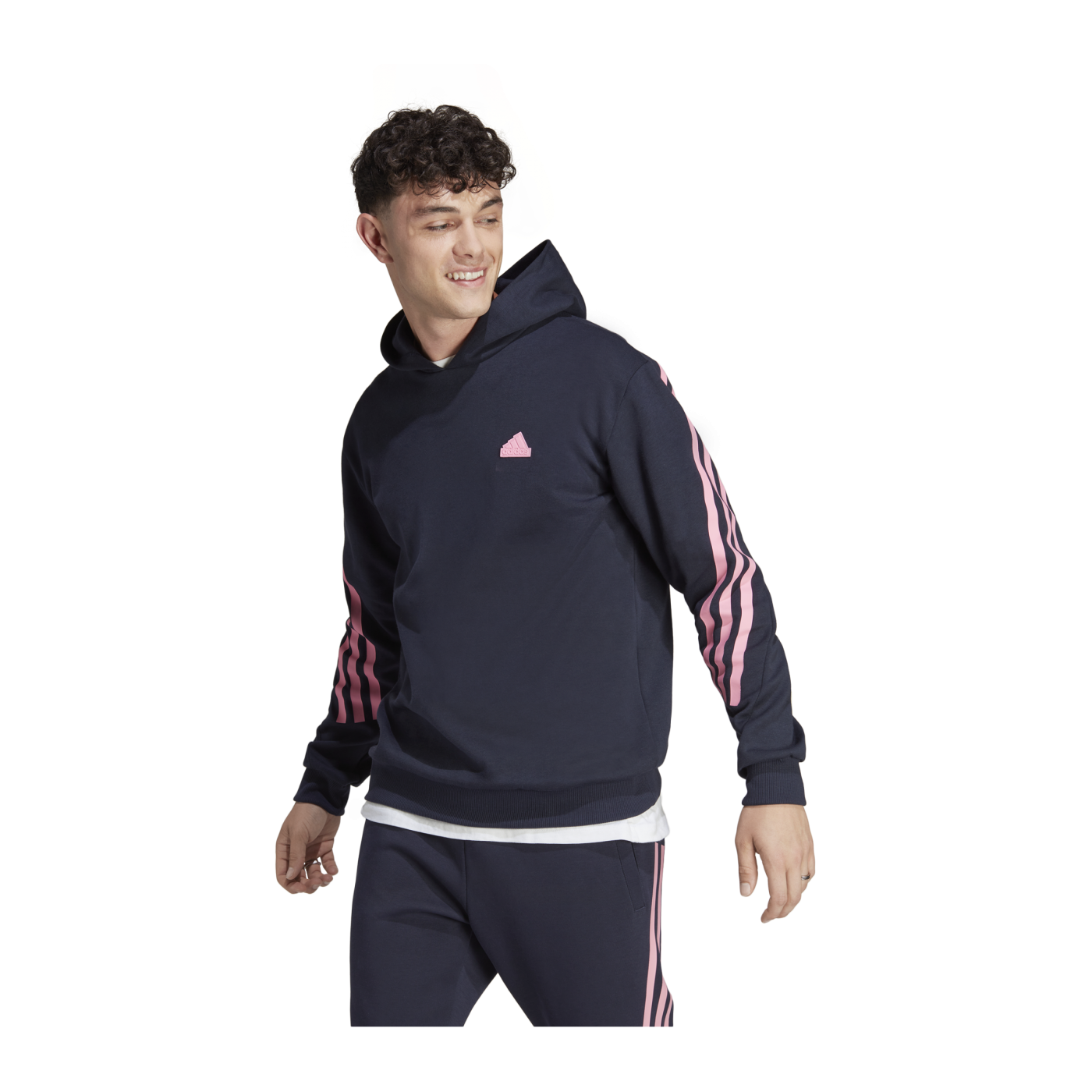 adidas Fleece Hoody Blau Rosa