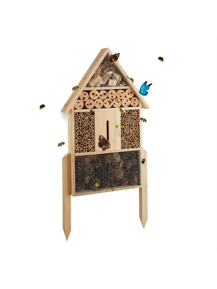 relaxdays Insektenhotel in Natur - (B)37 x (H)60,5 x(T)9 cm günstig kaufen onesize