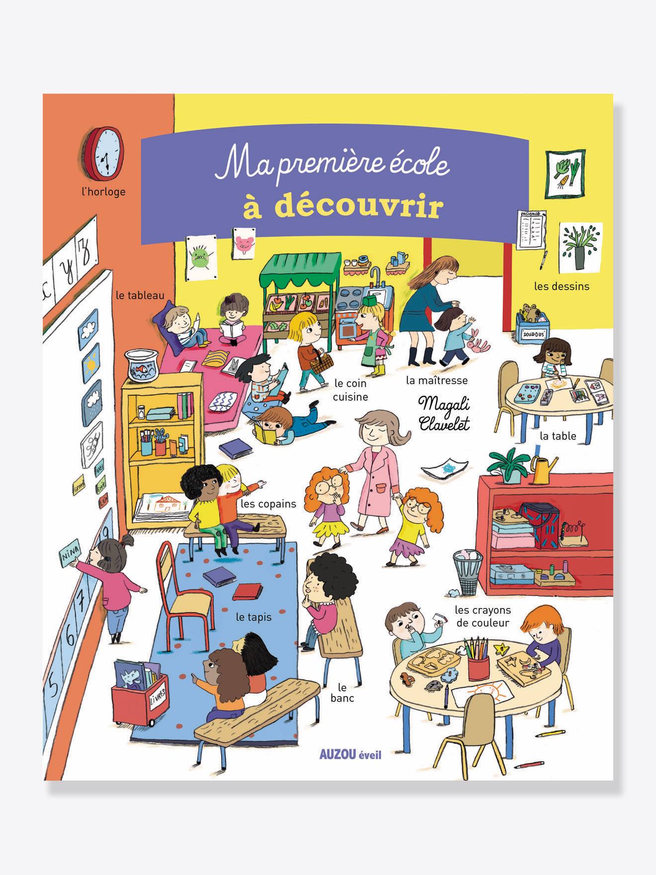 Imagier Ma première école à découvrir AUZOU blanc