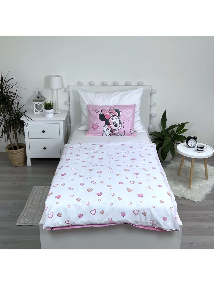Disney Minnie Mouse 2-tlg.Set: Babybettwäsche Disney Minnie Mouse in Rosa günstig kaufen 100