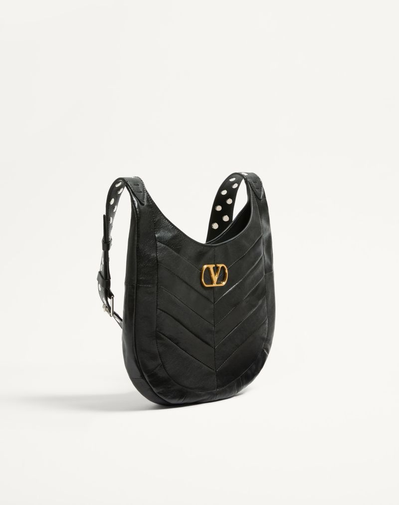 Valentino Garavani Hobo Lille Hobo Taske i Nappa med Chevron Motiv