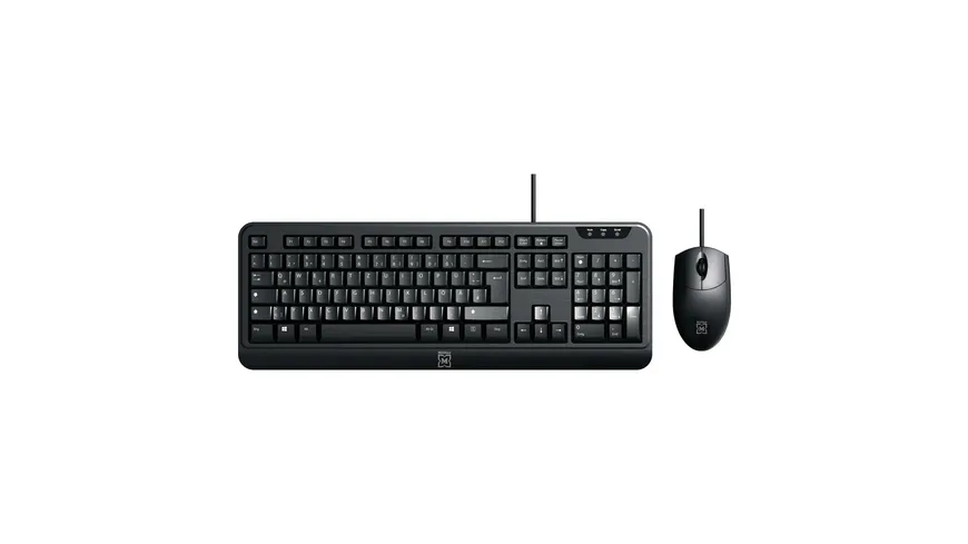 Müller kabelgebundenes Tastatur- und optische 3 Tasten Maus-Set, QWERTZ (DE/AT), schwarz