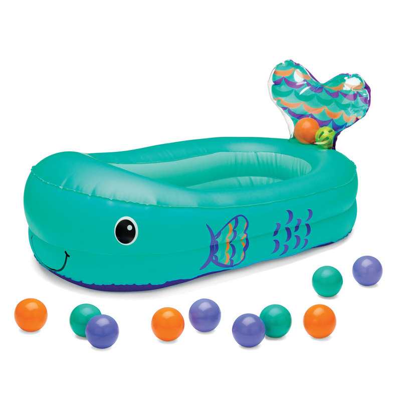 Baignoire gonflable baleine bleue avec balles de jeu Infantino