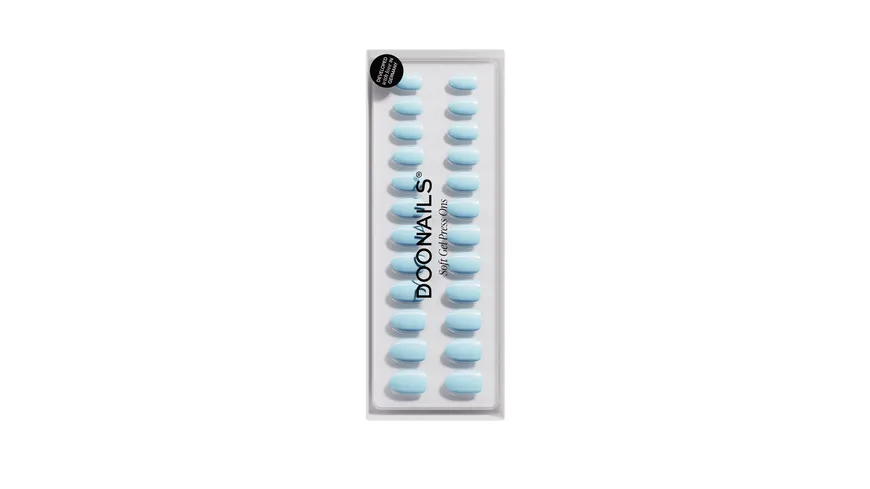 DOONAILS Soft Gel Press Ons Baby Blue Short Round Baby Blue - Baby Blue