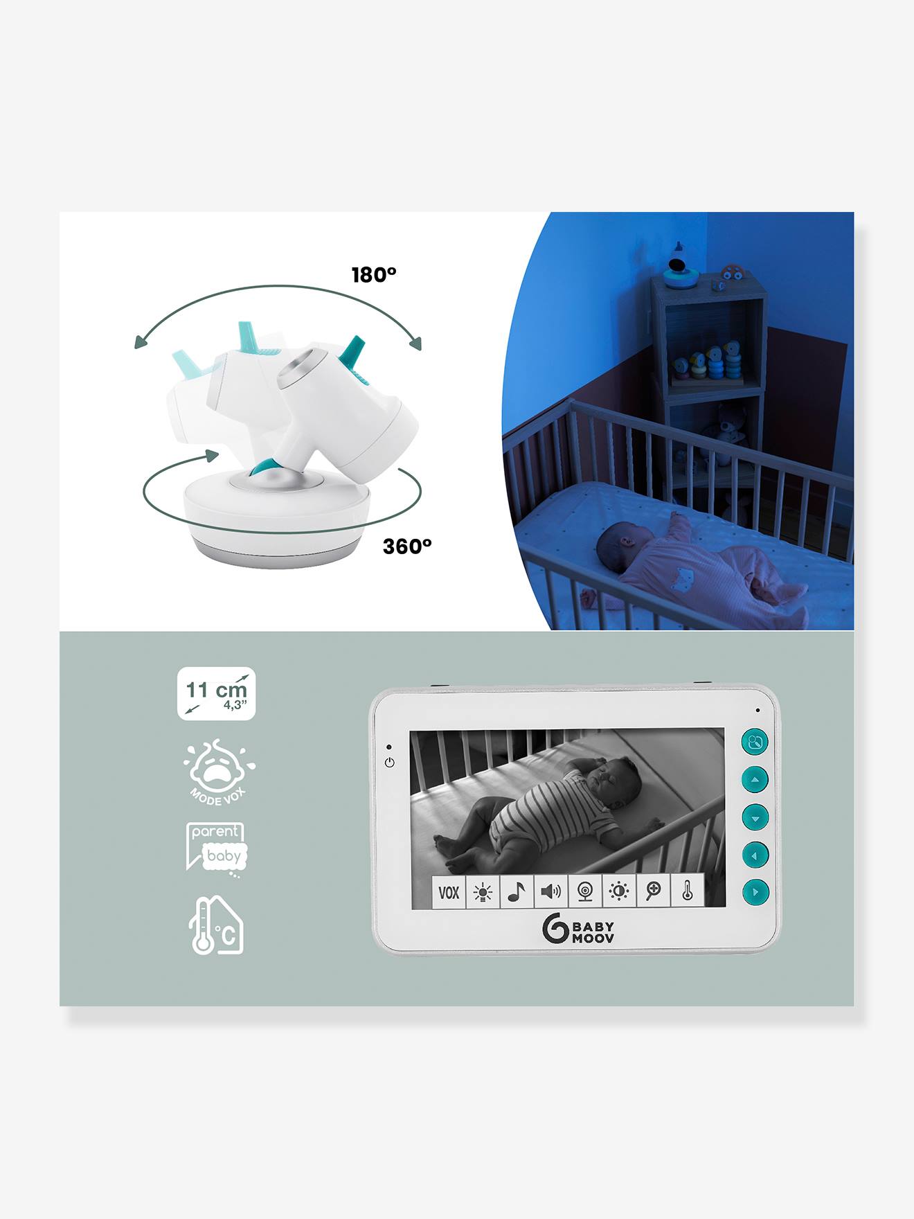 Babymoov Video-Babyfon 360° YOO-MOOV BABYMOOV - weiß