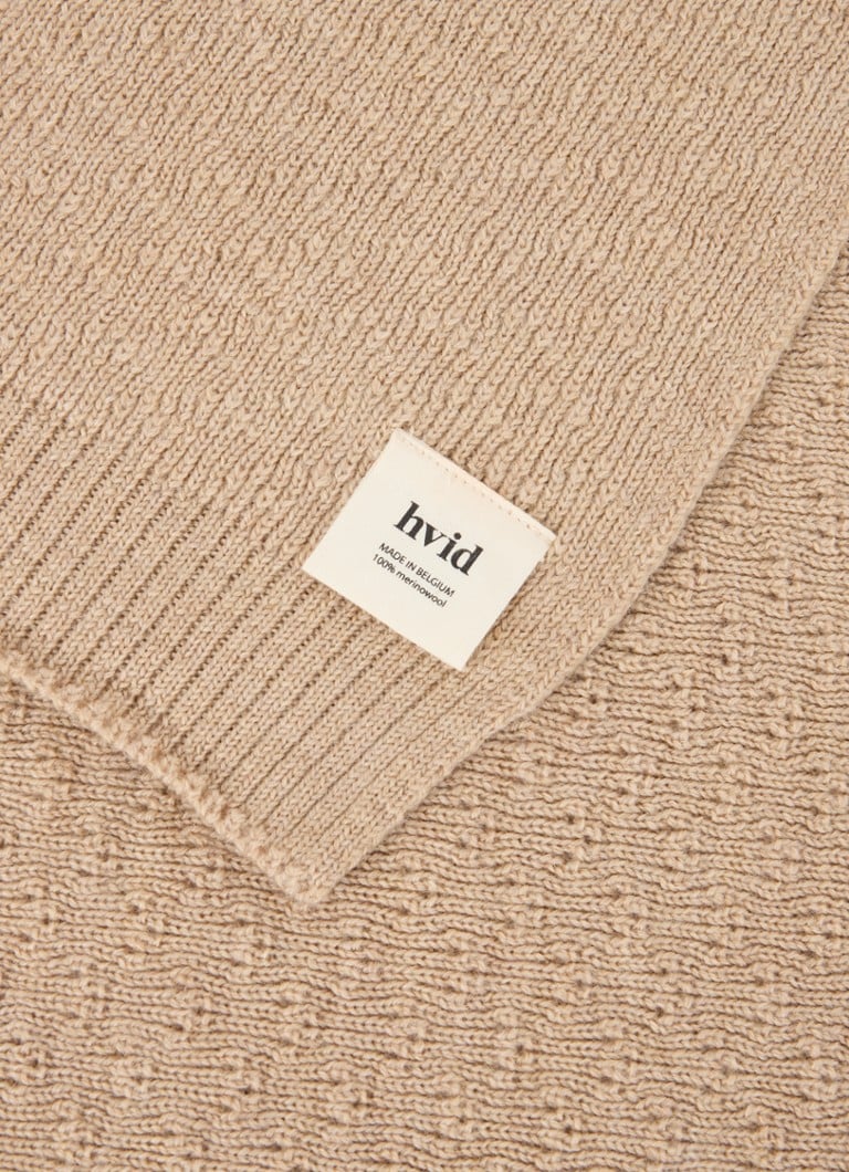 Pătură pentru pătuț din lână merinos Hvid Dora, 95 x 75 cm