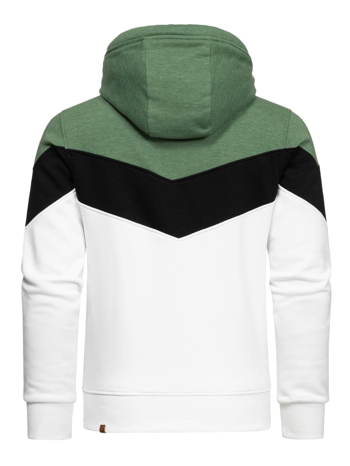 Amaci&Sons Sweatjacke im Block-Design ARDMORE in Grün/Schwarz/Weiß günstig kaufen