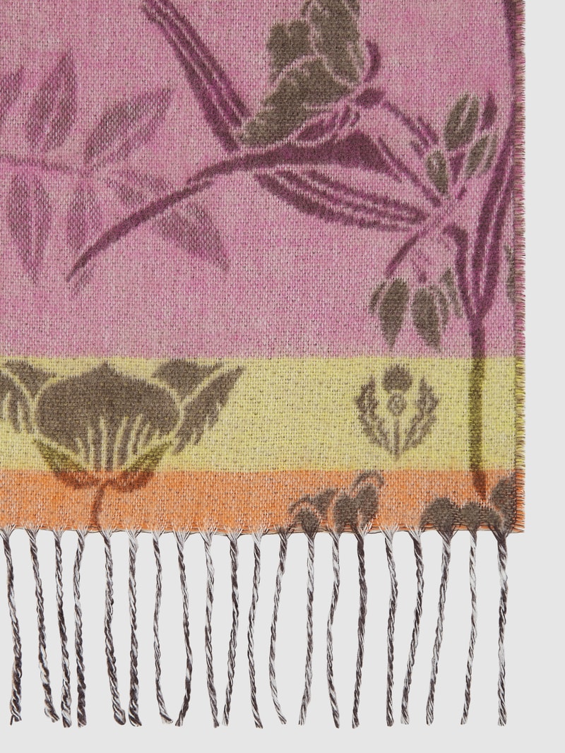 Schal mit floralem Muster in khaki