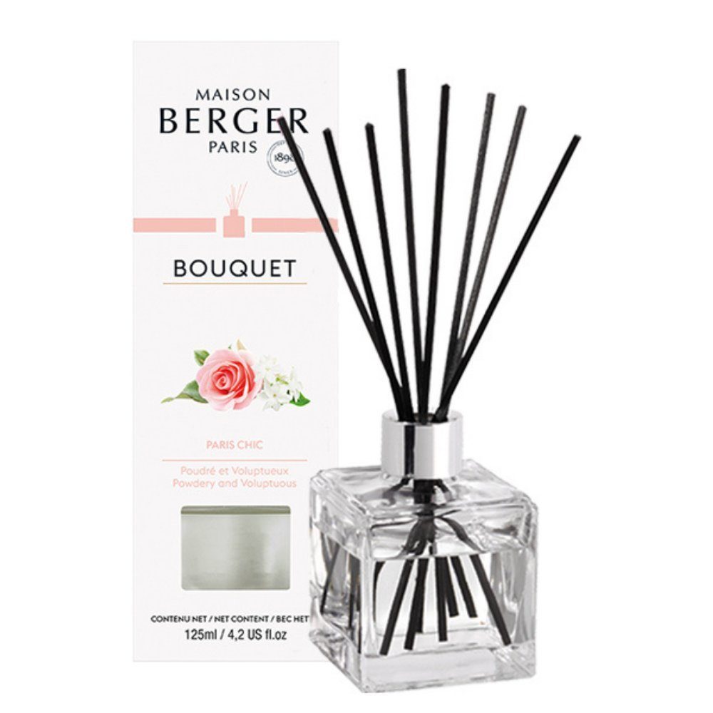 MAISON BERGER PARIS Diffuser Cube Stäbchenduft Elegantes Paris inkl. 125 ml Duft mit Duftstäbchen