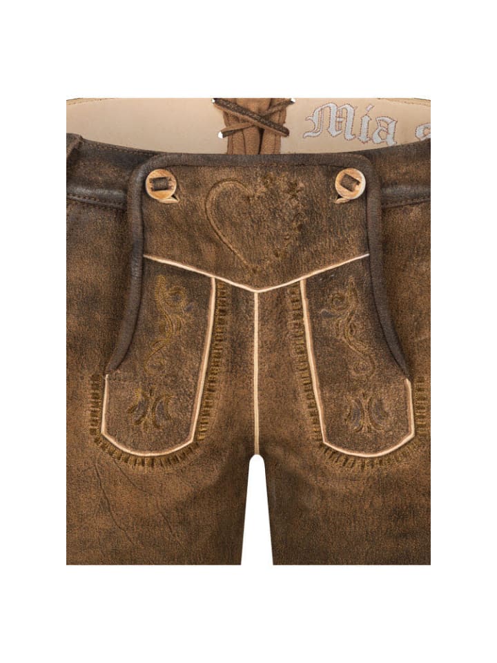 Nübler Lederhose kurz Tilda in Tabak Braun günstig kaufen