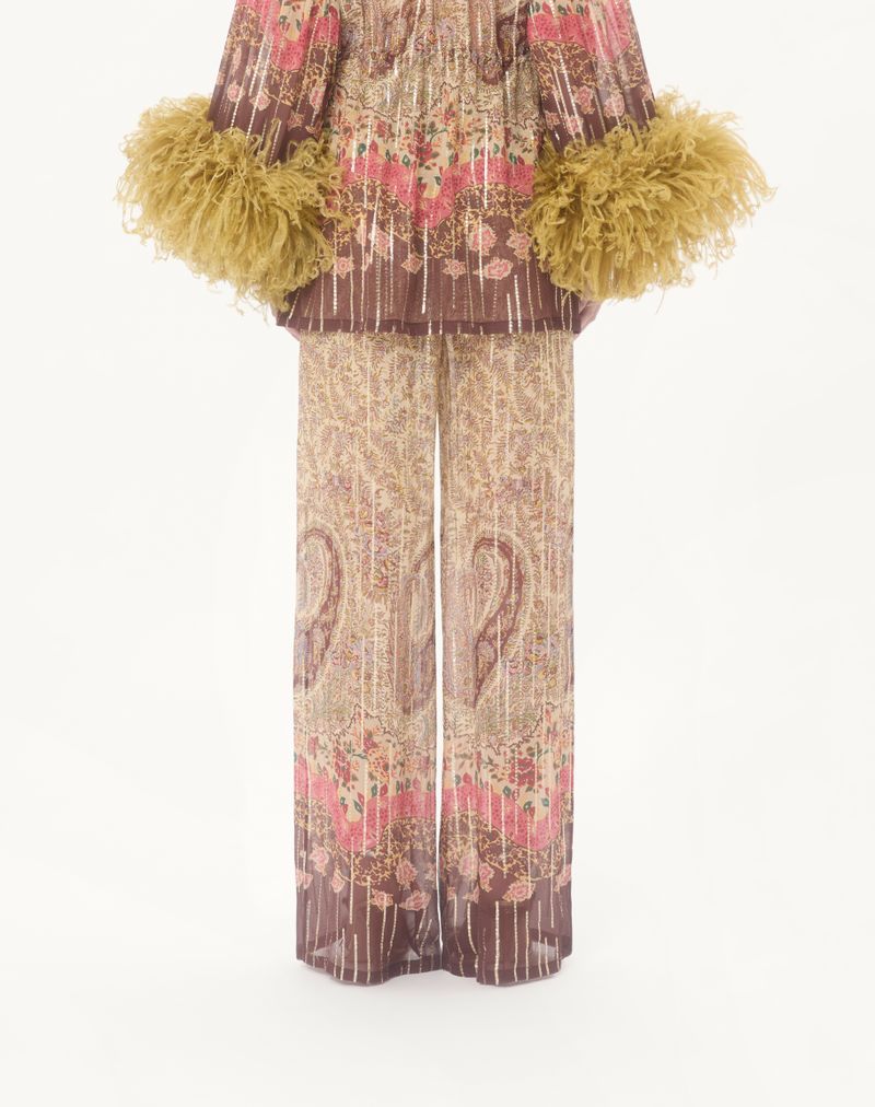 Pekin-bukser med Voyage Imaginaire Paisley-print
