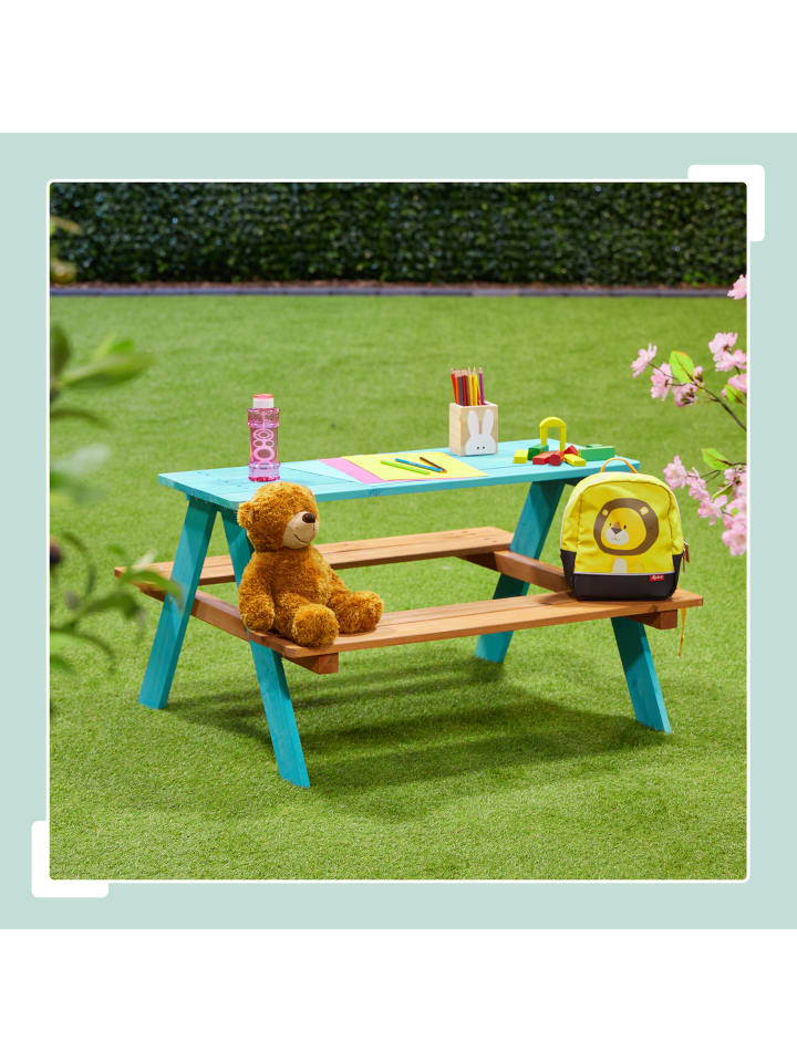 relaxdays Kindersitzgruppe in Blau/ Braun - (B)90 x (H)51 x (T)78 cm günstig kaufen onesize