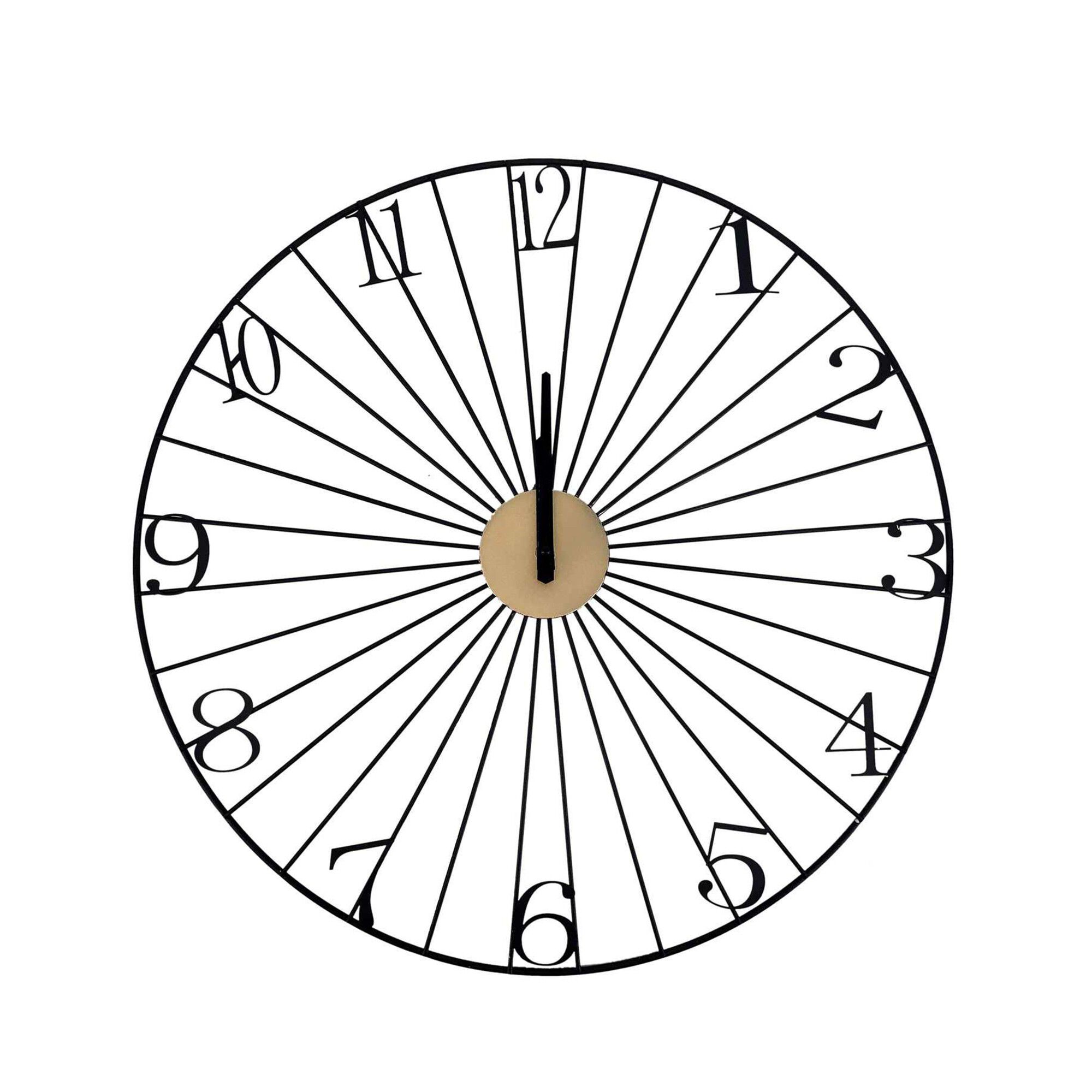 Horloge ronde filaire en métal noir