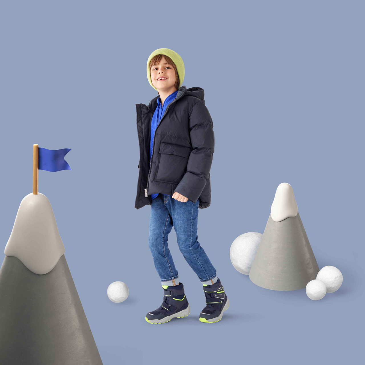 CULUSUK 2.0 - Blau/Gelb Boots mit Klettverschluss