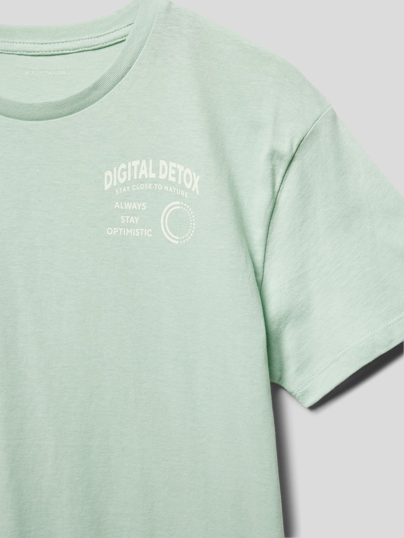 T-Shirt mit Statement-Print in mint