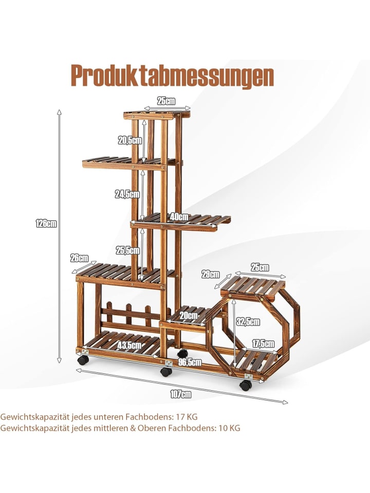 COSTWAY Blumenständer in Braun günstig kaufen onesize
