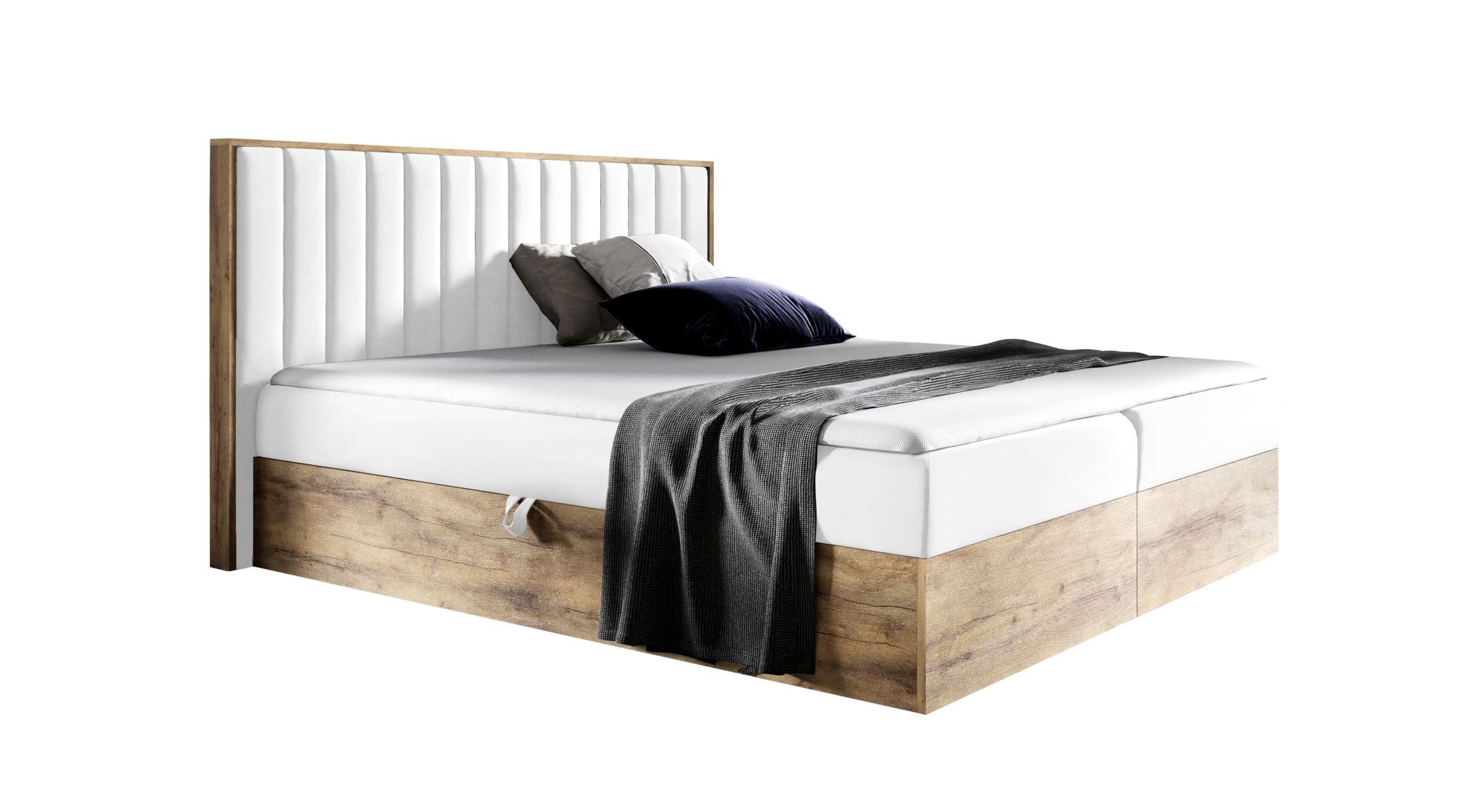 Stylefy Boxspringbett Arizona (Schlafzimmerbett, Bett), 120/140/160/180/200x200, Bonellfederkern Matratze, Topper, Bettkasten